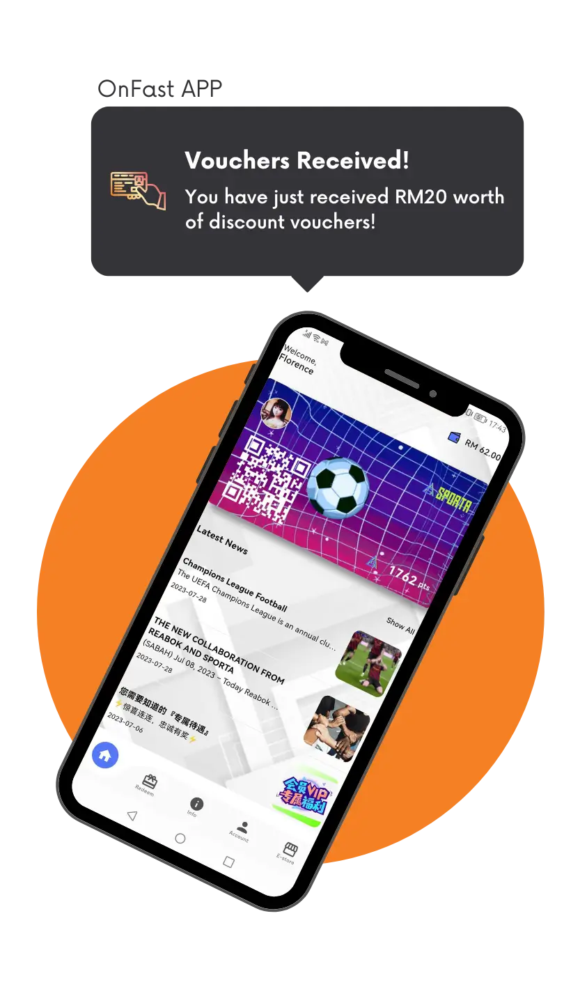 Hero image, Screenshot of app